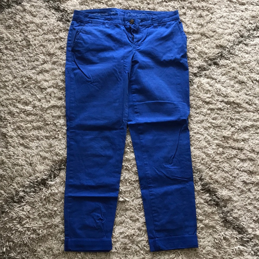 Gap khakis broken in straight cobalt blue pant